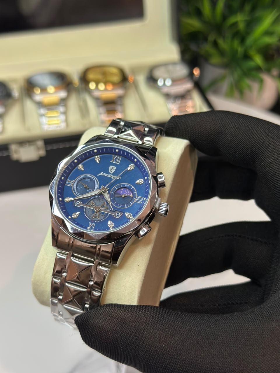 POEDAGAR 996 SBLU Luxury Men's Chronograph Quartz Watch