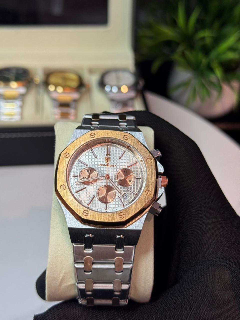 POEDAGAR 997 SGWHT Luxury Men's Watches Stainless Steel Date Chronograph