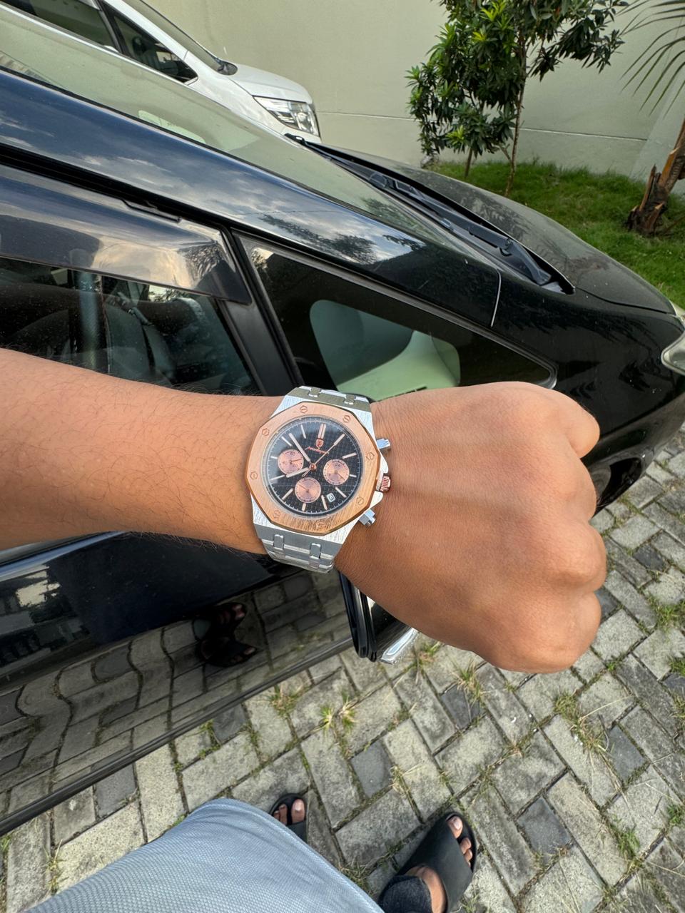 POEDAGAR 997 SGBLK Luxury Men's Watches Stainless Steel Date Chronograph