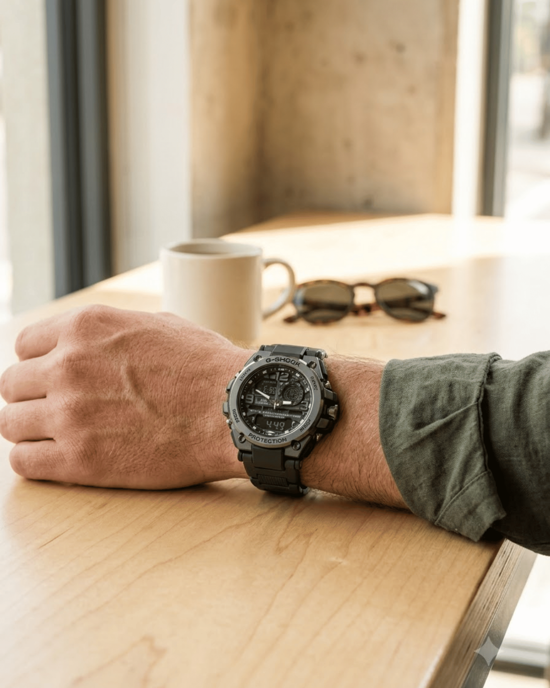 G Shock Dual Clock Men’s Sports Watch Water Resistant - Black