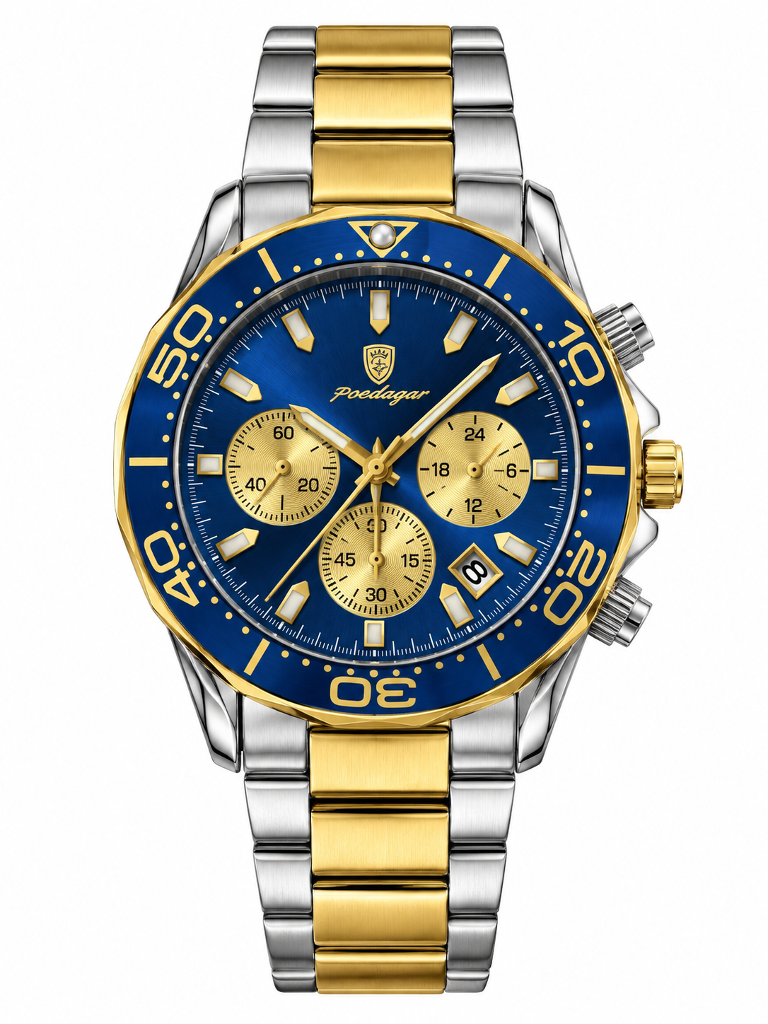 POEDAGAR 912 SGBLU Men's Luxury Chronograph Watch