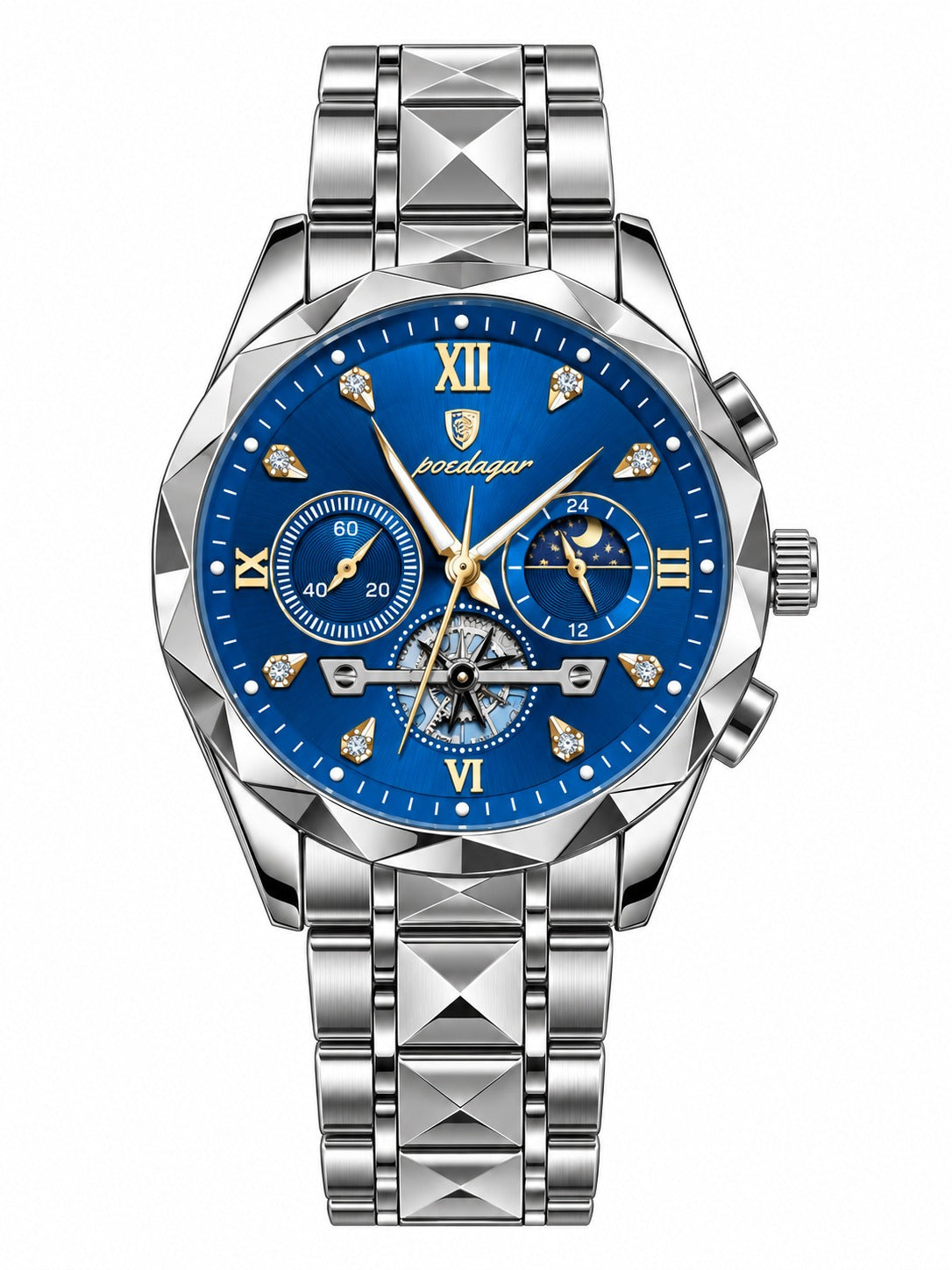 POEDAGAR 996 SBLU Luxury Men's Chronograph Quartz Watch