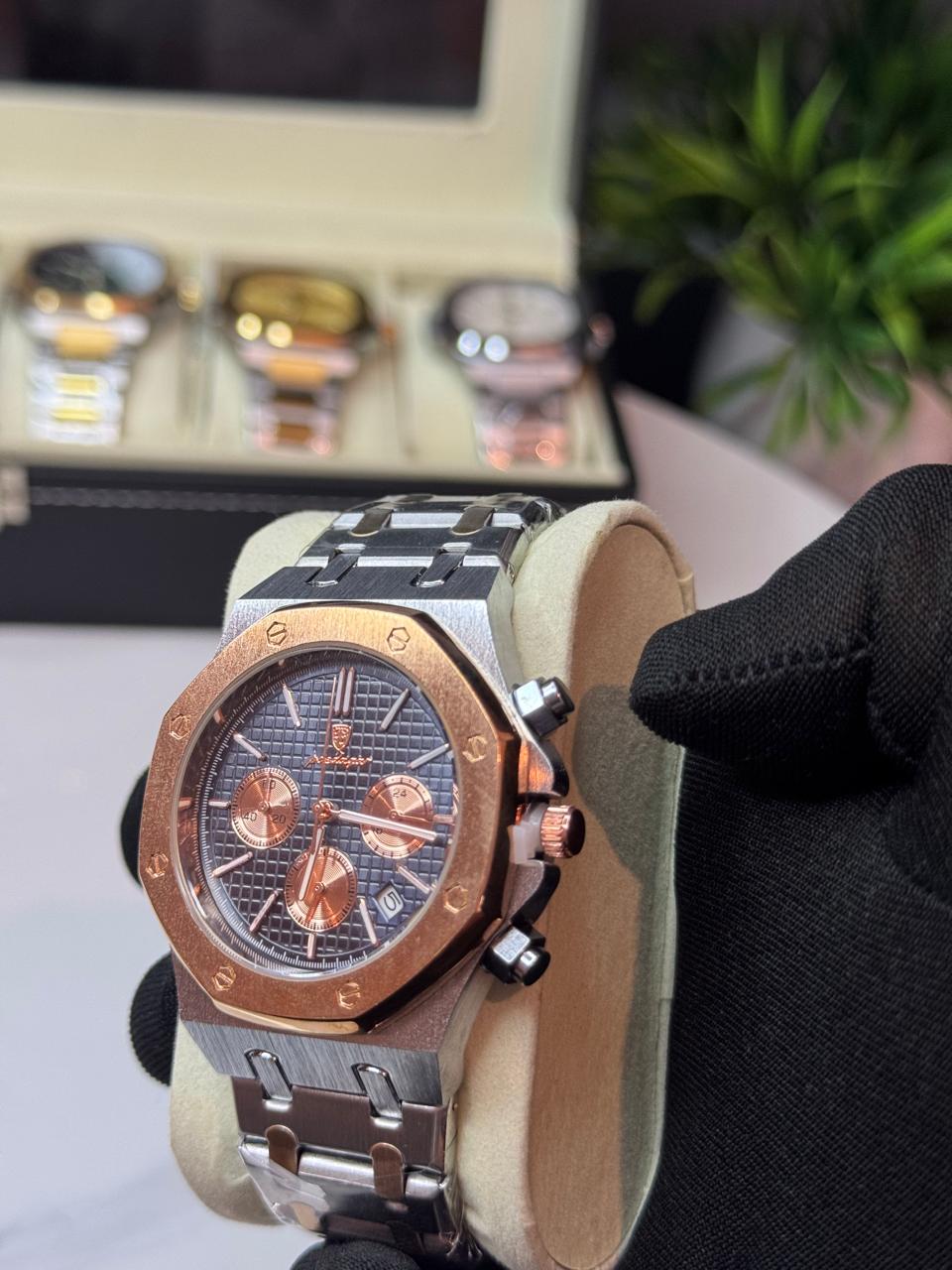 POEDAGAR 997 SGBLU Luxury Men's Watches Stainless Steel Date Chronograph