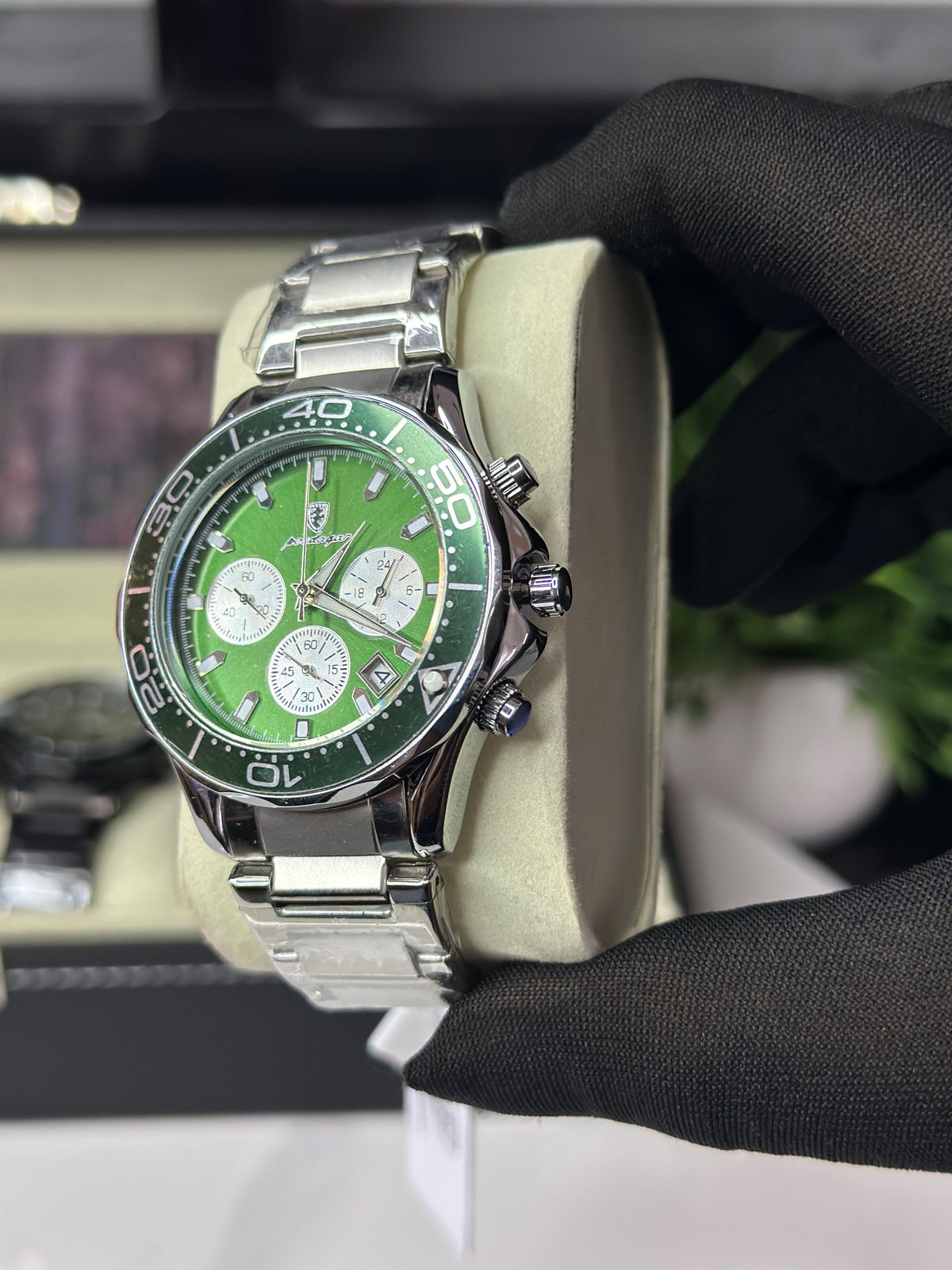 POEDAGAR 912 SGRN Men's Luxury Chronograph Watch